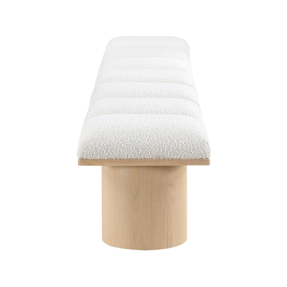 Pavilion Cream Boucle Fabric Bench