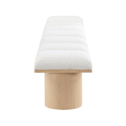 Pavilion Cream Boucle Fabric Bench