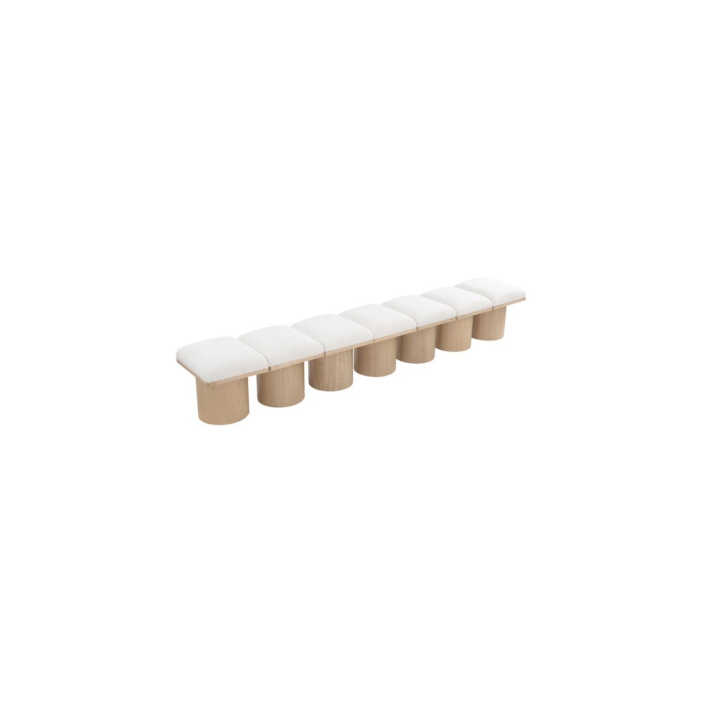 Pavilion Cream Boucle Fabric Bench