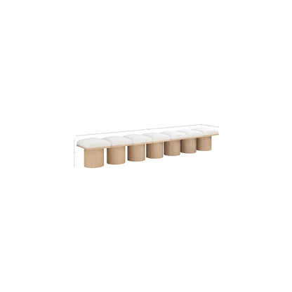 Pavilion Cream Boucle Fabric Bench