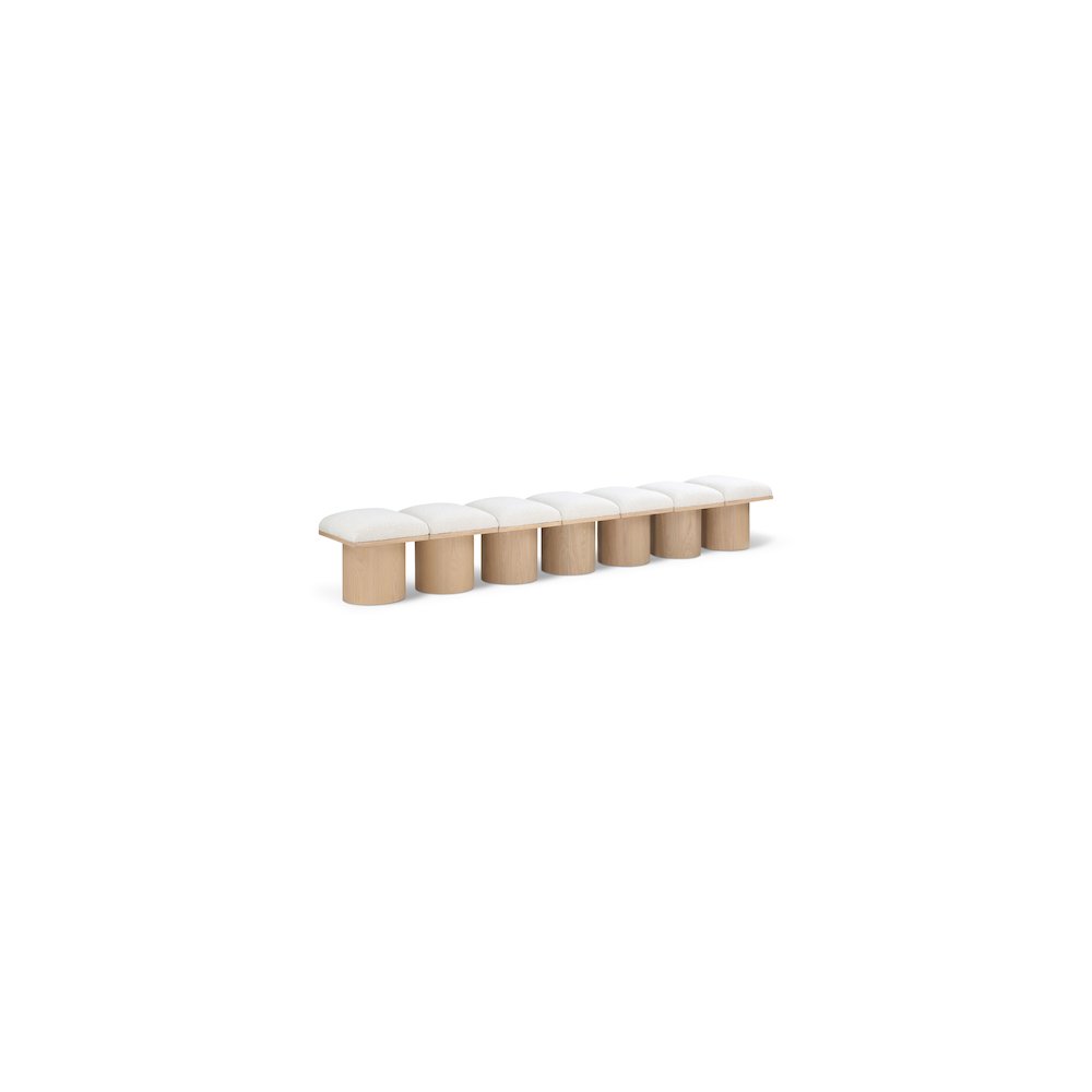 Pavilion Cream Boucle Fabric Bench