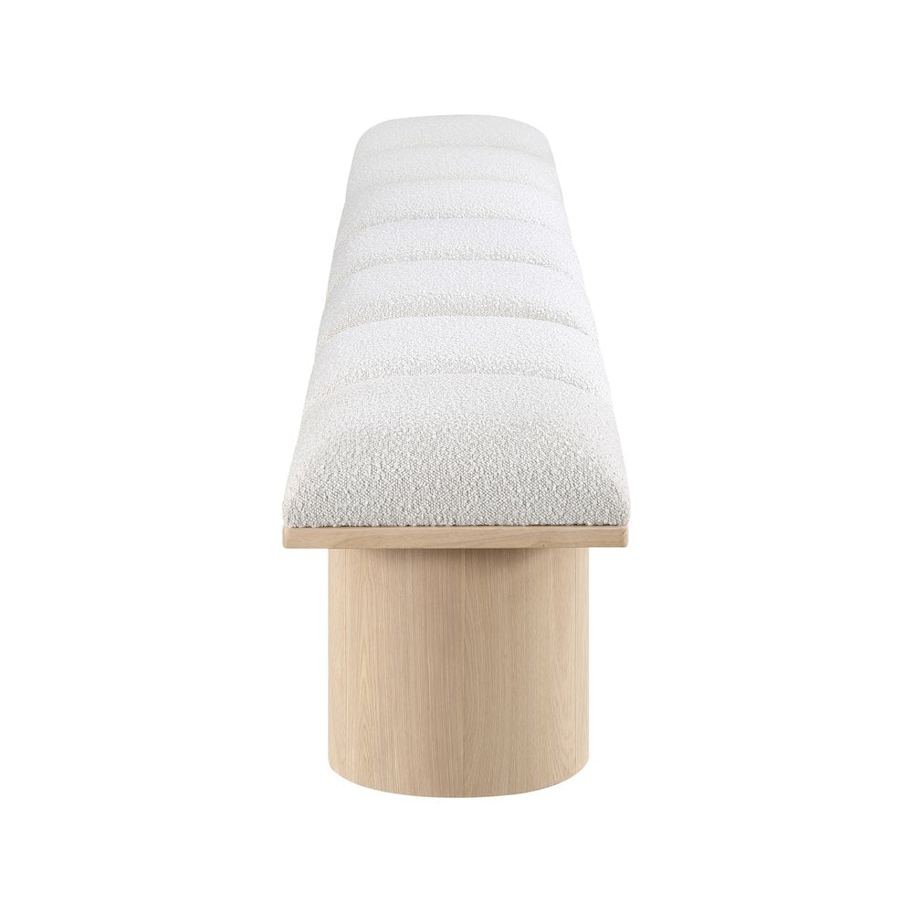 Pavilion Cream Boucle Fabric Bench