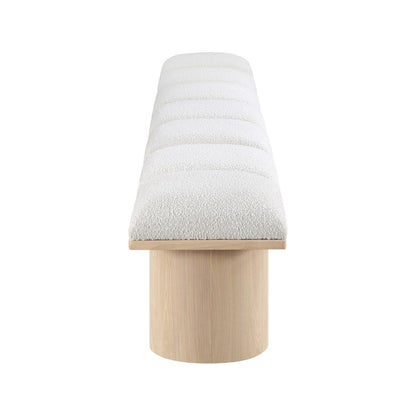 Pavilion Cream Boucle Fabric Bench