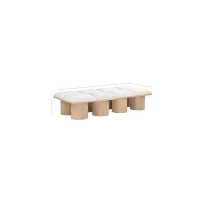 Pavilion Cream Boucle Fabric Bench