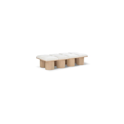 Pavilion Cream Boucle Fabric Bench