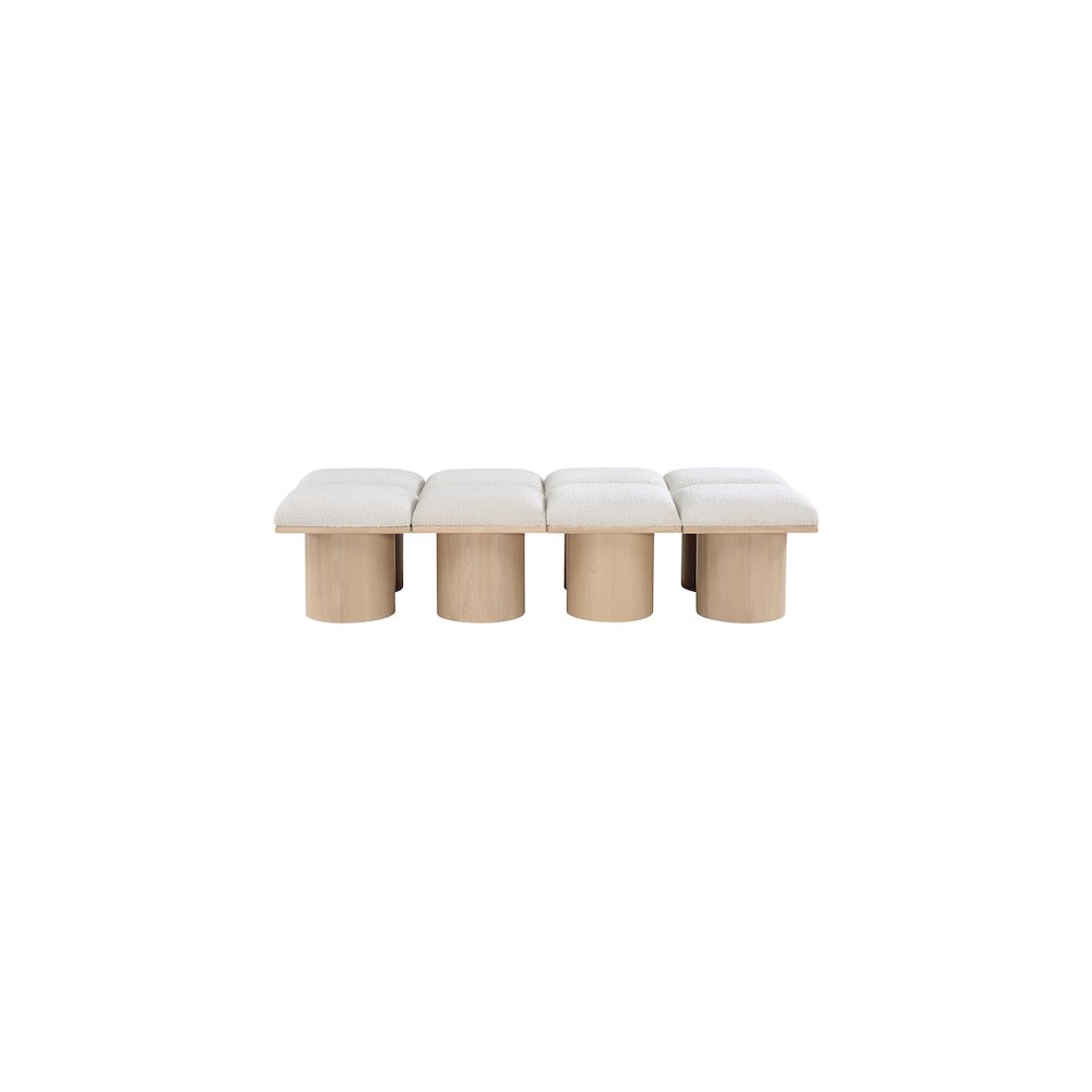 Pavilion Cream Boucle Fabric Bench