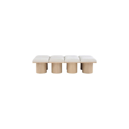 Pavilion Cream Boucle Fabric Bench