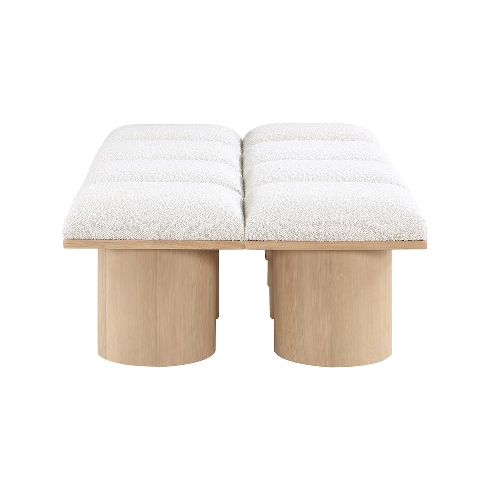 Pavilion Cream Boucle Fabric Bench