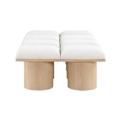 Pavilion Cream Boucle Fabric Bench