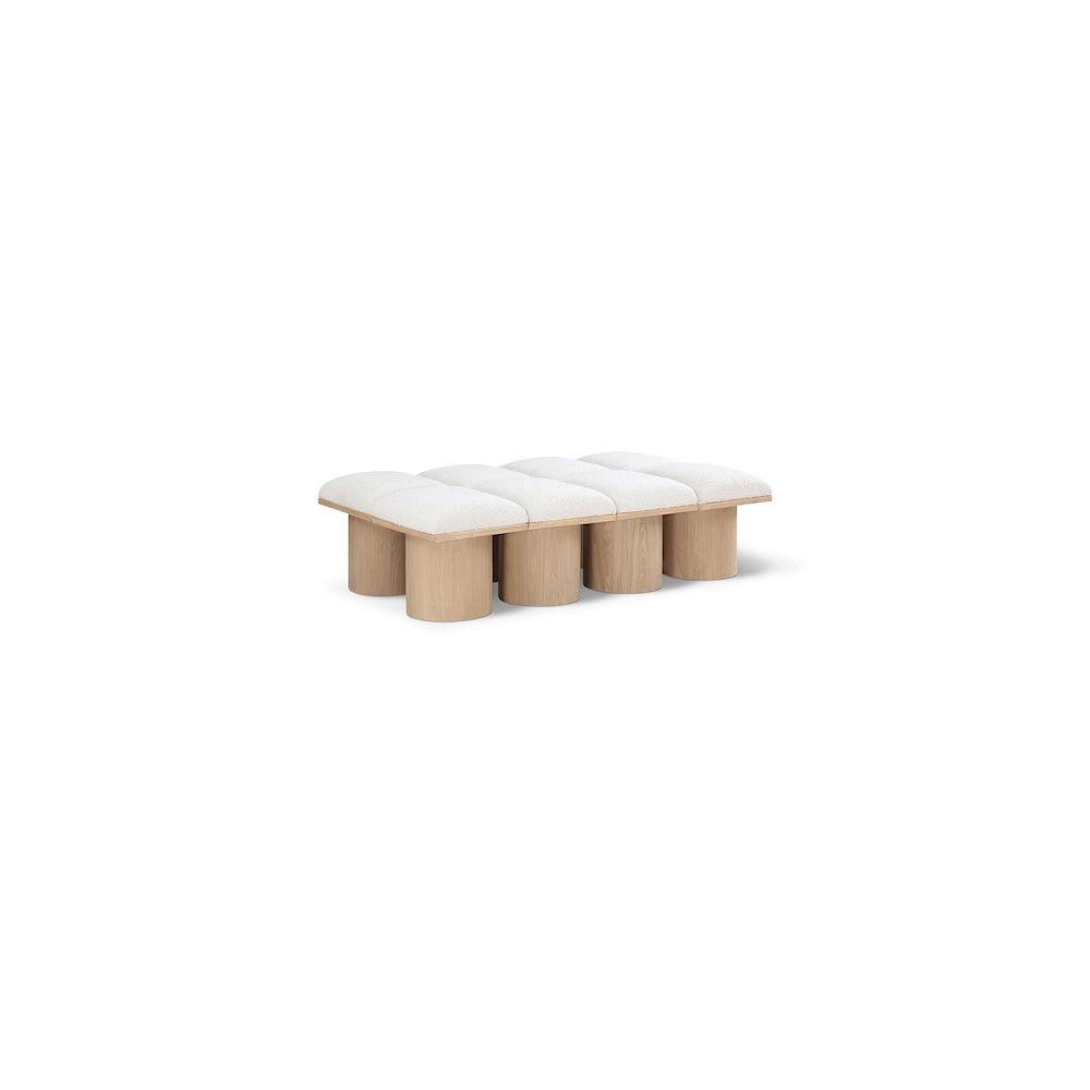 Pavilion Cream Boucle Fabric Bench