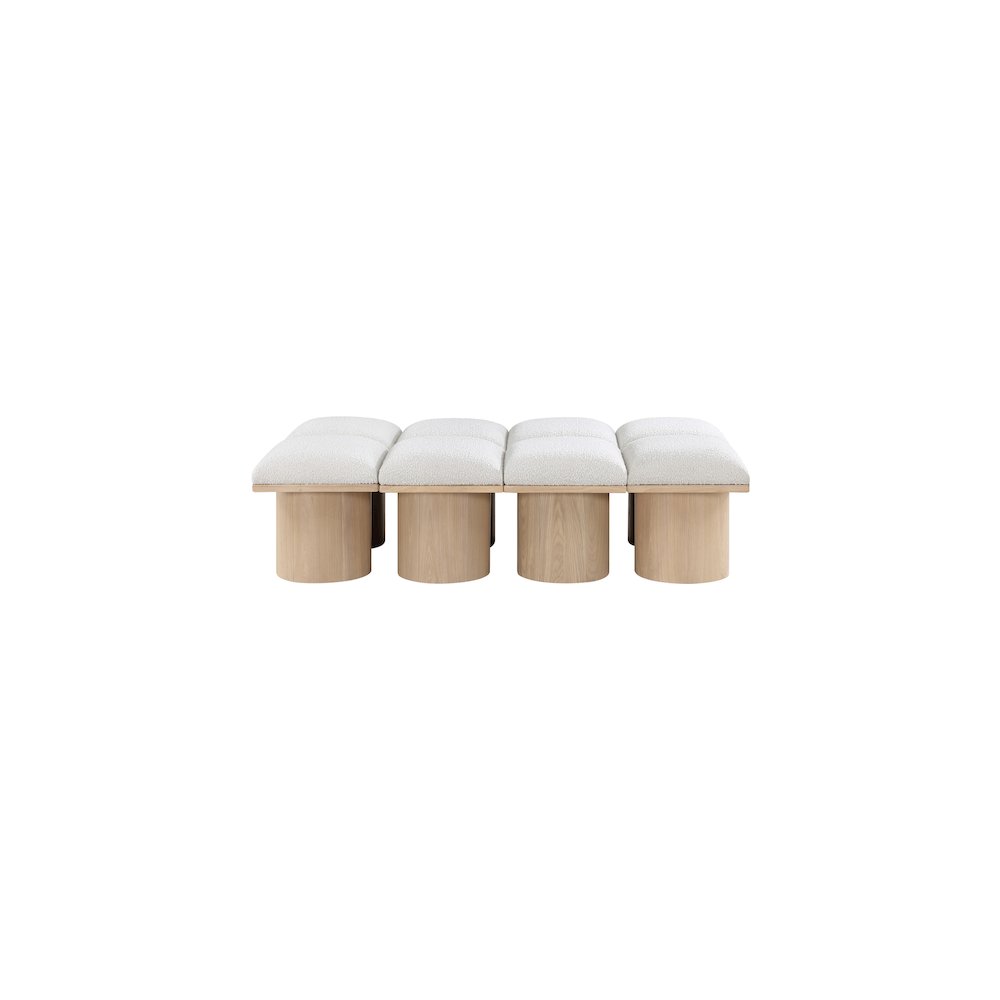 Pavilion Cream Boucle Fabric Bench