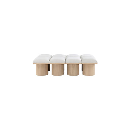 Pavilion Cream Boucle Fabric Bench