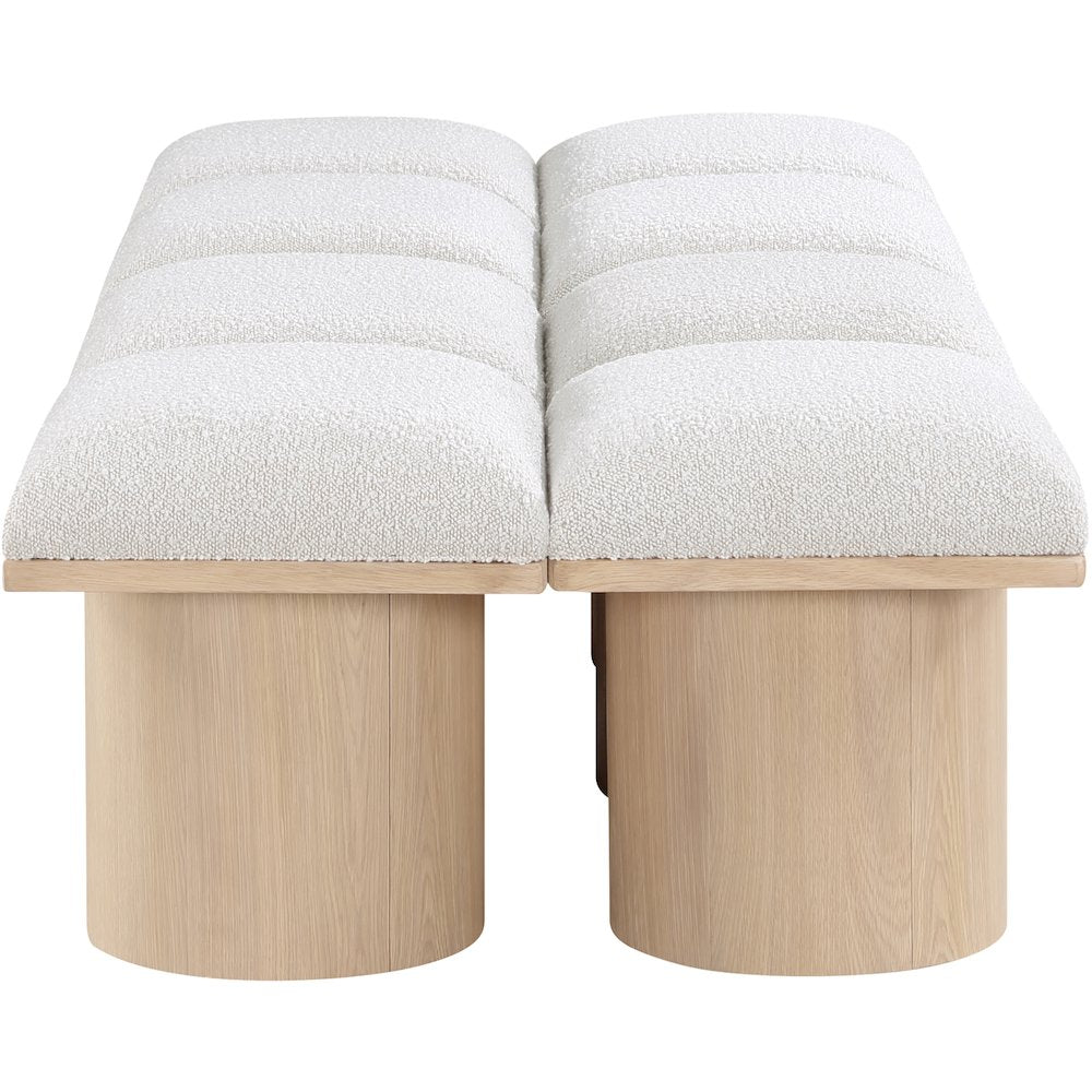 Pavilion Cream Boucle Fabric Bench