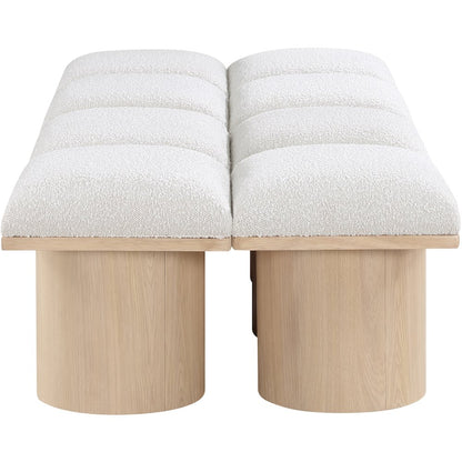 Pavilion Cream Boucle Fabric Bench