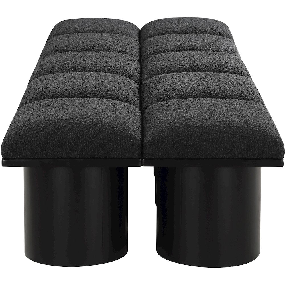Pavilion Black Boucle Fabric Bench