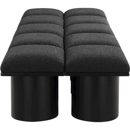 Pavilion Black Boucle Fabric Bench