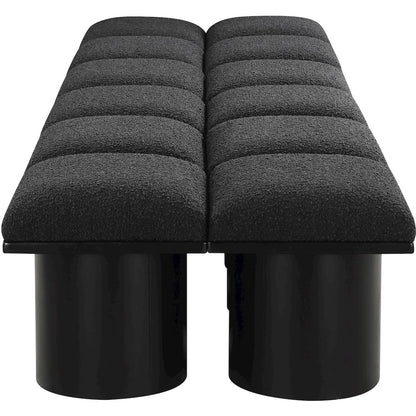 Pavilion Black Boucle Fabric Bench