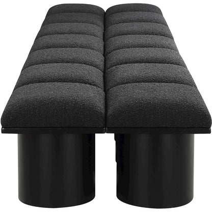 Pavilion Black Boucle Fabric Bench