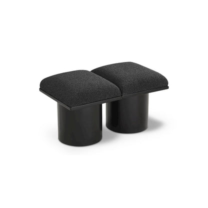 Pavilion Black Boucle Fabric Bench