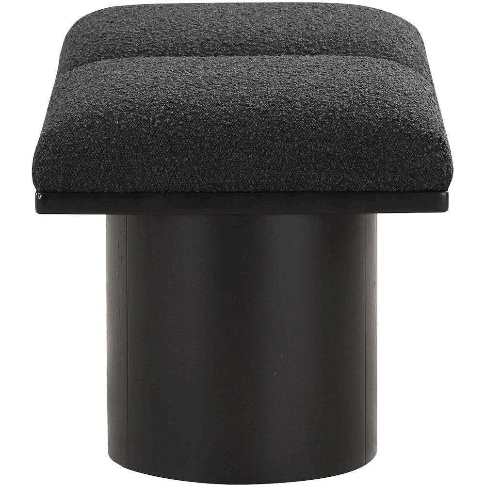 Pavilion Black Boucle Fabric Bench