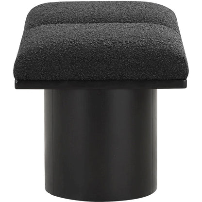 Pavilion Black Boucle Fabric Bench