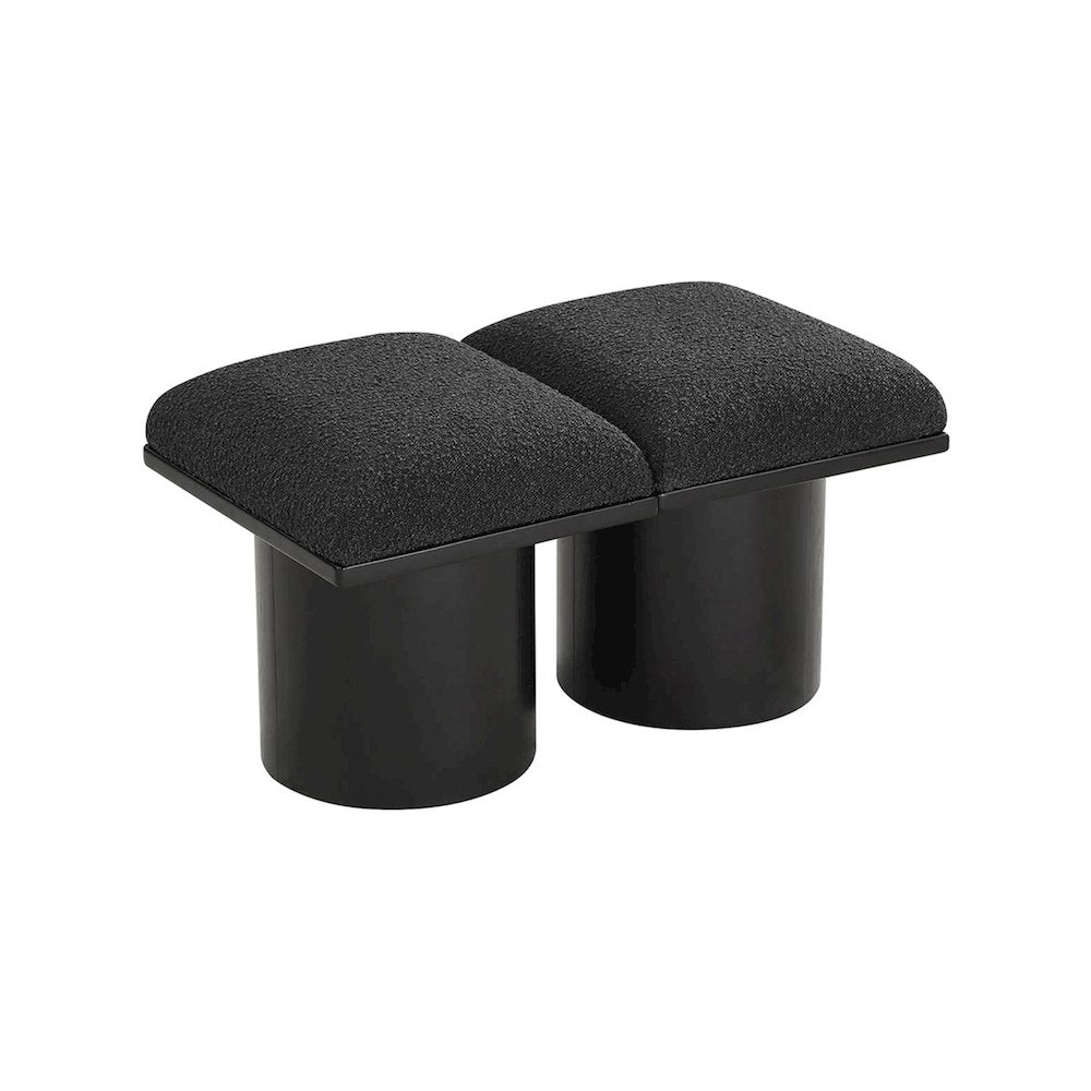 Pavilion Black Boucle Fabric Bench