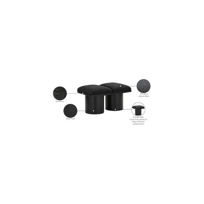 Pavilion Black Boucle Fabric Bench