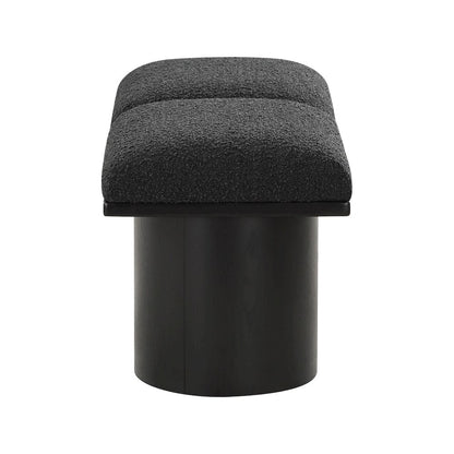 Pavilion Black Boucle Fabric Bench
