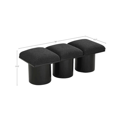 Pavilion Black Boucle Fabric Bench