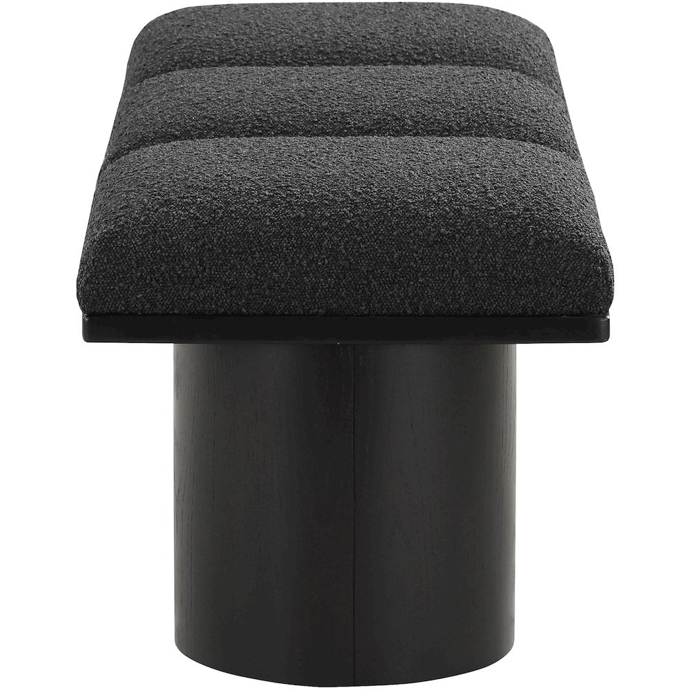 Pavilion Black Boucle Fabric Bench