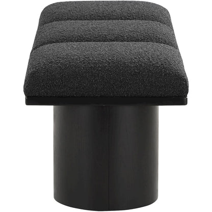 Pavilion Black Boucle Fabric Bench