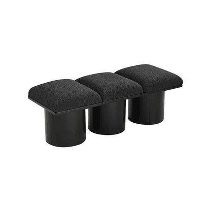 Pavilion Black Boucle Fabric Bench