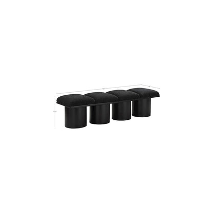 Pavilion Black Boucle Fabric Bench