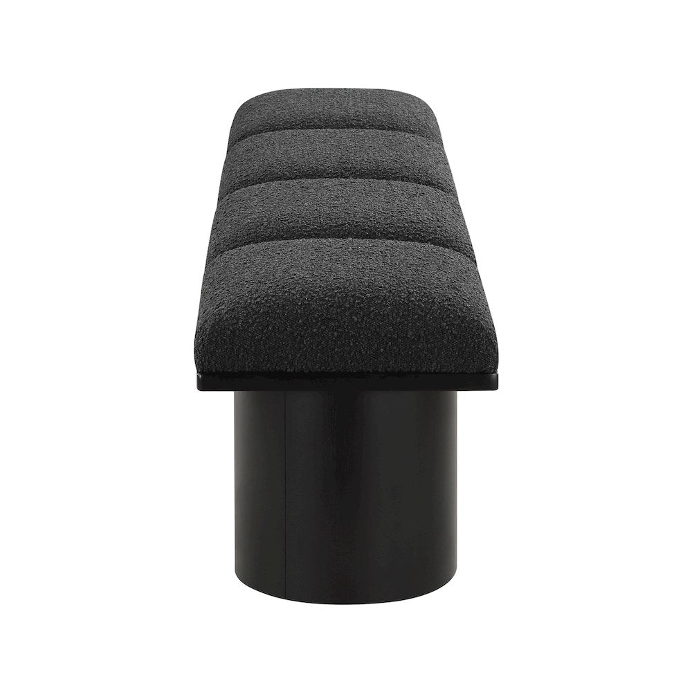 Pavilion Black Boucle Fabric Bench
