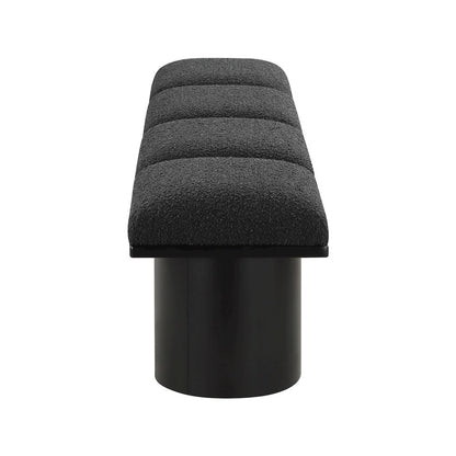 Pavilion Black Boucle Fabric Bench