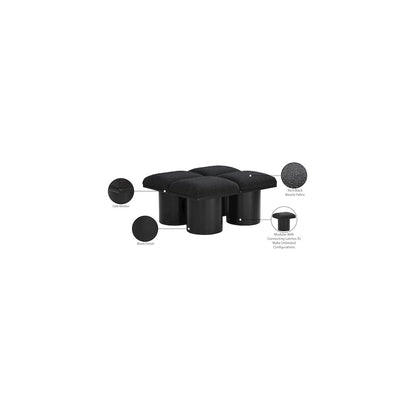 Pavilion Black Boucle Fabric Bench