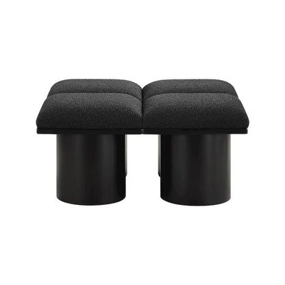 Pavilion Black Boucle Fabric Bench