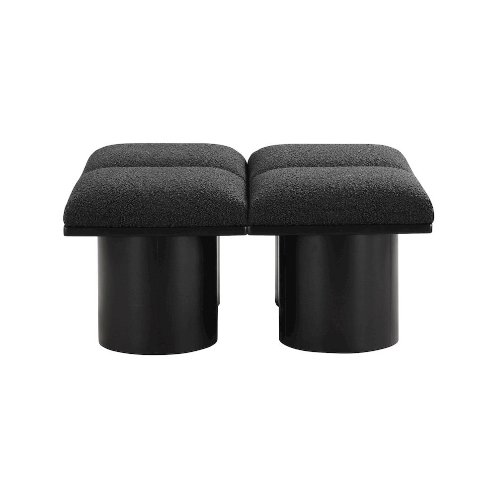 Pavilion Black Boucle Fabric Bench