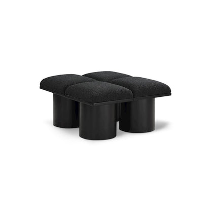 Pavilion Black Boucle Fabric Bench