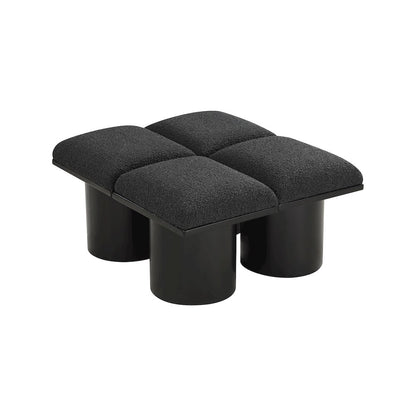 Pavilion Black Boucle Fabric Bench