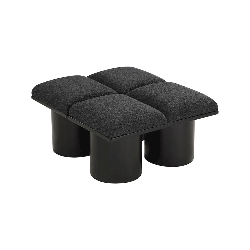 Pavilion Black Boucle Fabric Bench