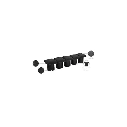 Pavilion Black Boucle Fabric Bench