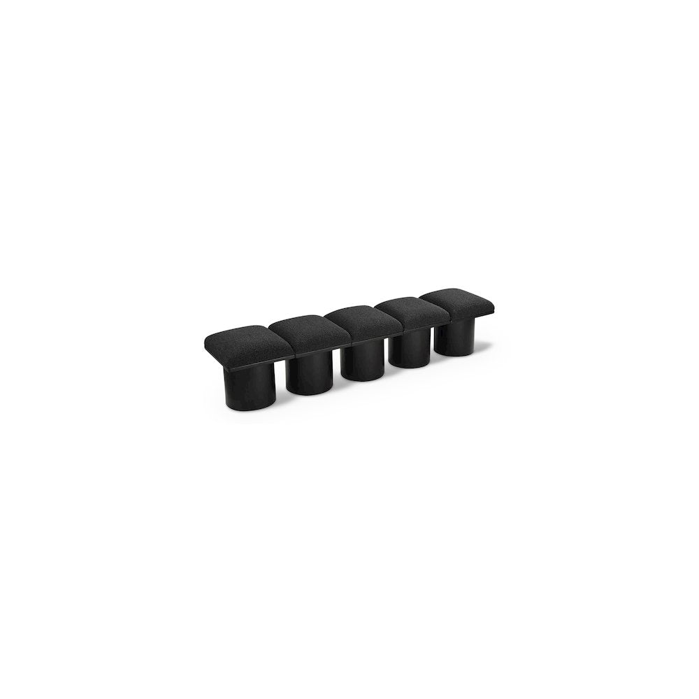 Pavilion Black Boucle Fabric Bench