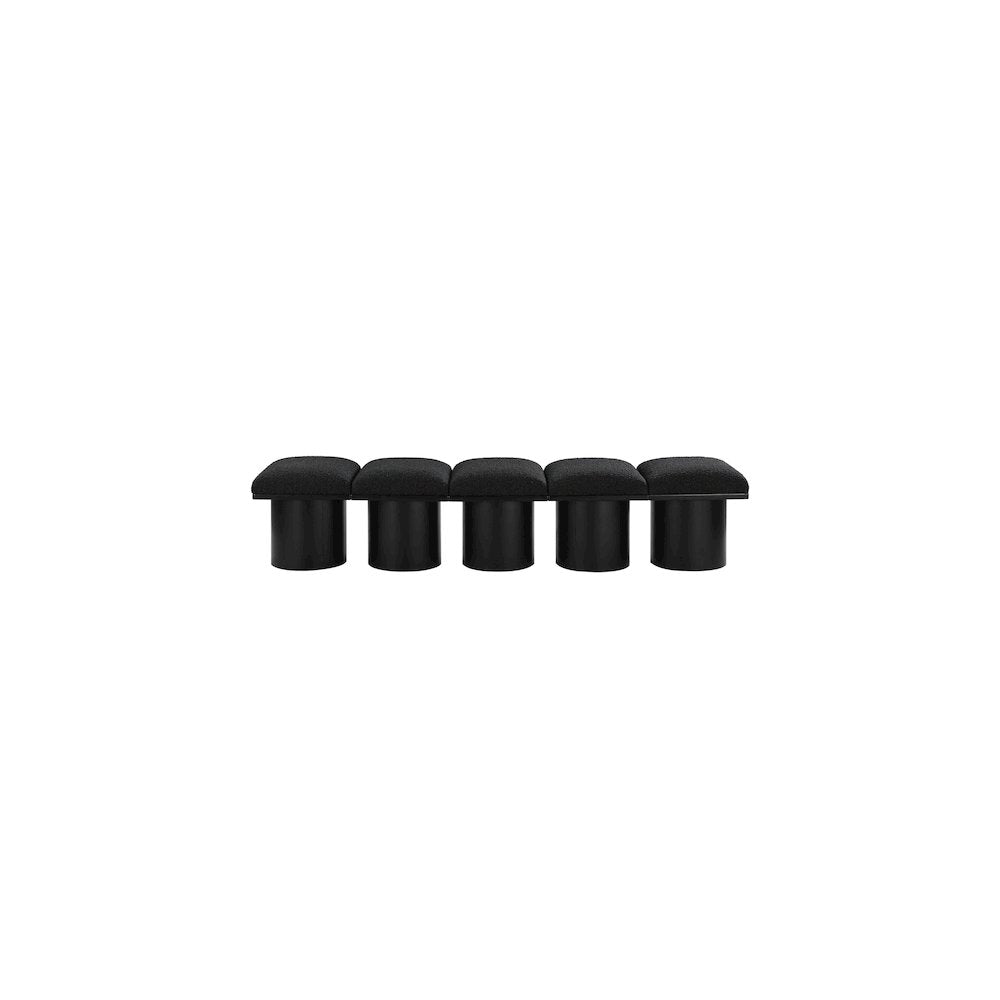 Pavilion Black Boucle Fabric Bench