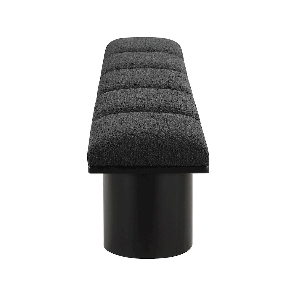 Pavilion Black Boucle Fabric Bench