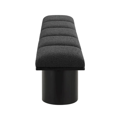 Pavilion Black Boucle Fabric Bench