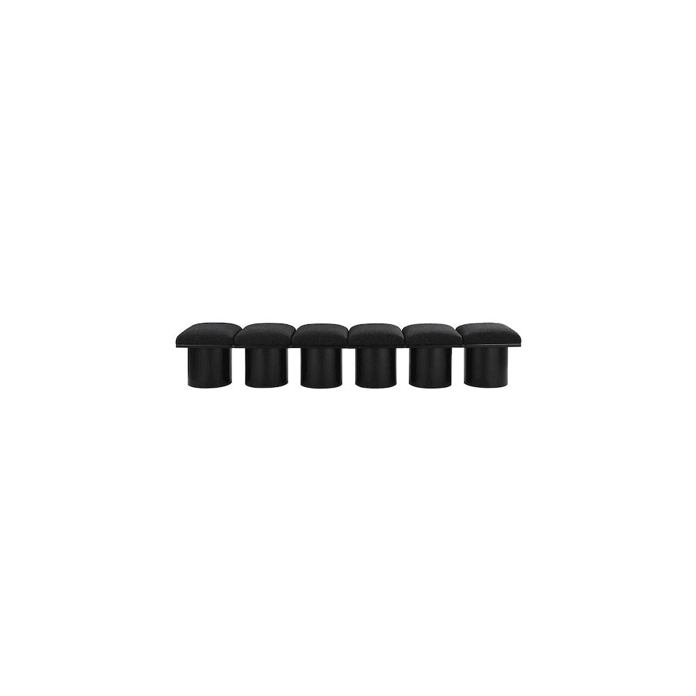 Pavilion Black Boucle Fabric Bench