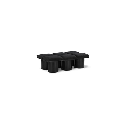 Pavilion Black Boucle Fabric Bench
