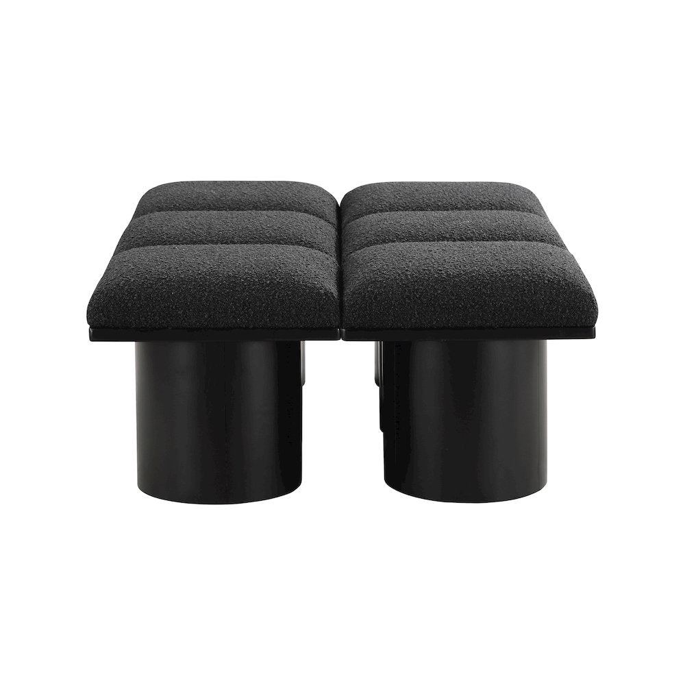 Pavilion Black Boucle Fabric Bench