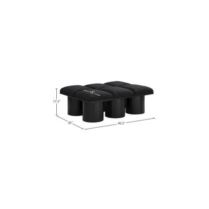 Pavilion Black Boucle Fabric Bench